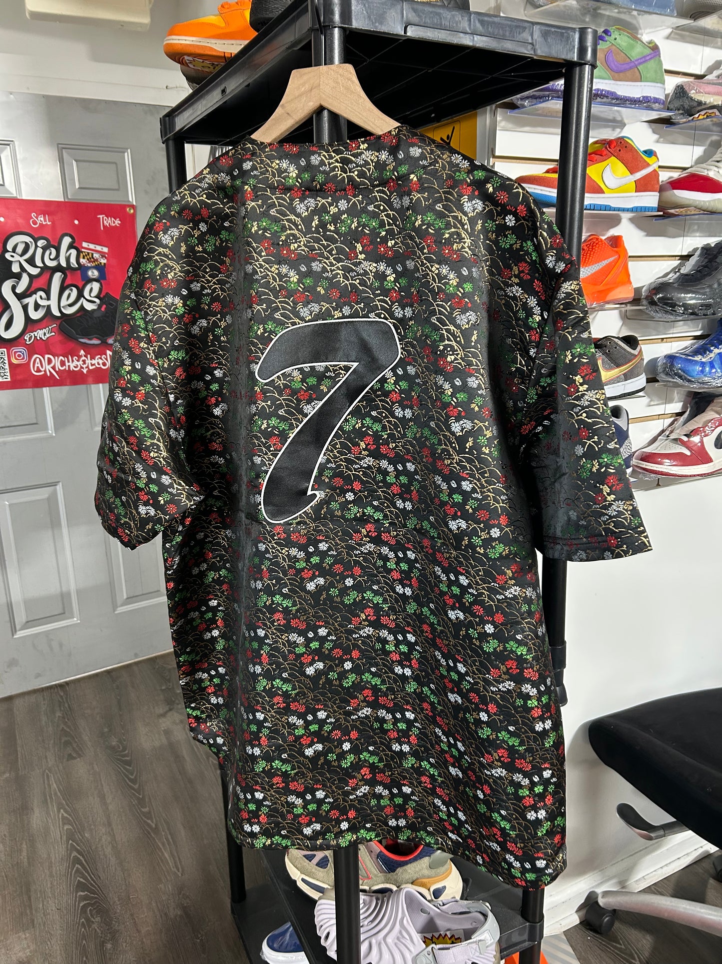 Floral Jacquard Baseball Jersey