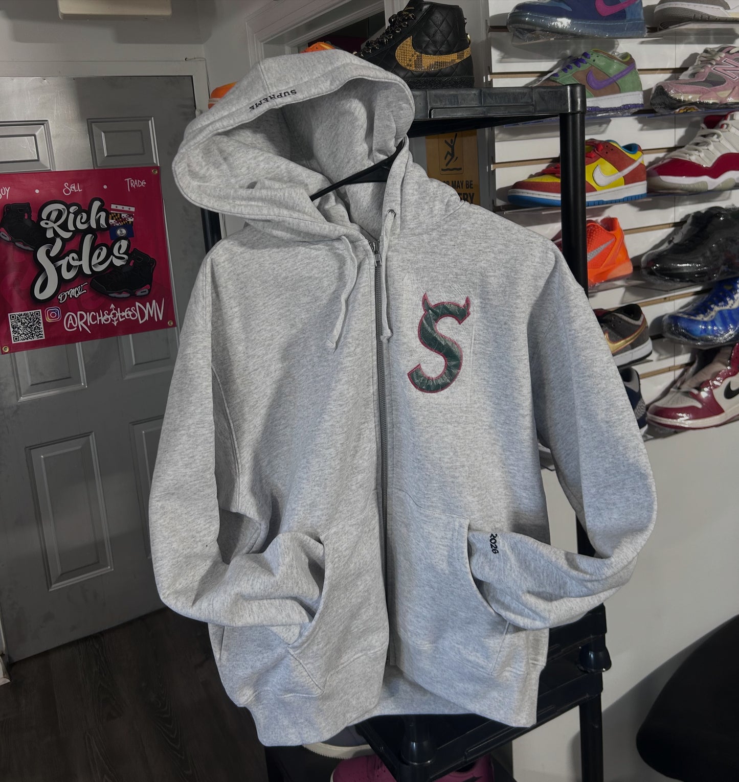 Devils S Logo Zip Up Hoodie