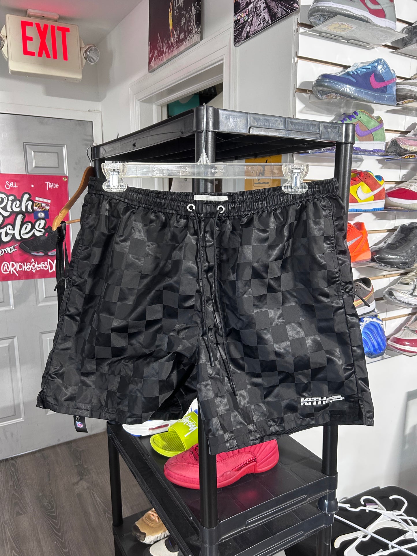 Checkered Satin Shorts