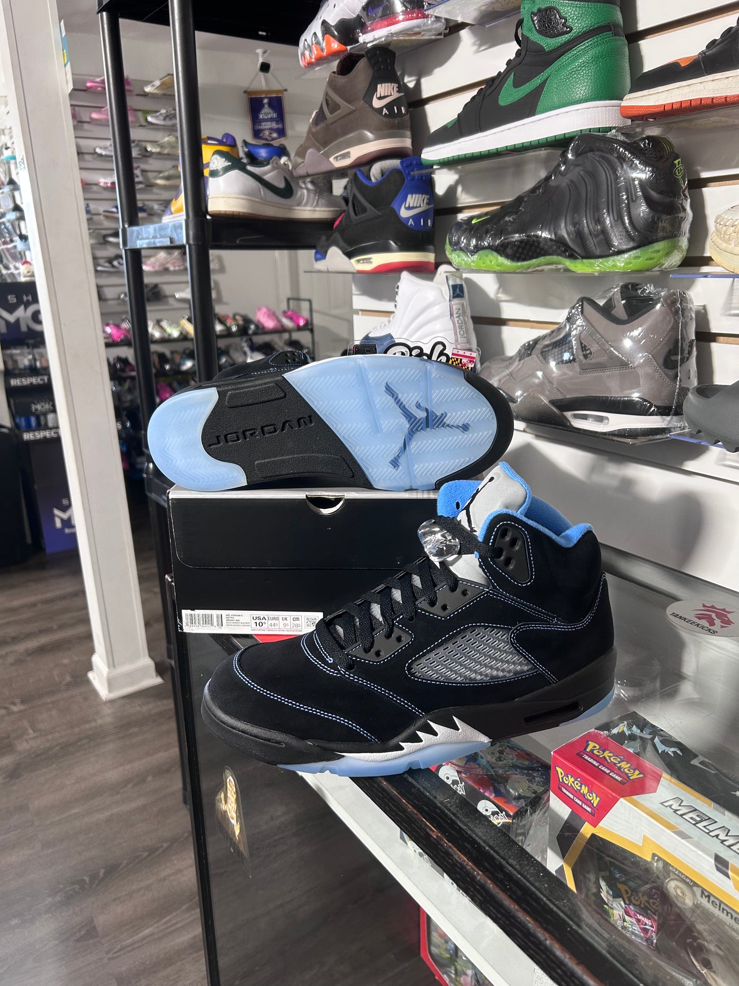 Black University Blue 5’s