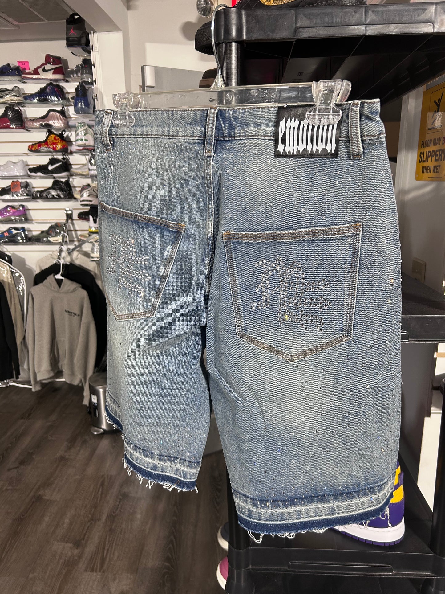 ‘ME’ Rhinestone Denim Shorts