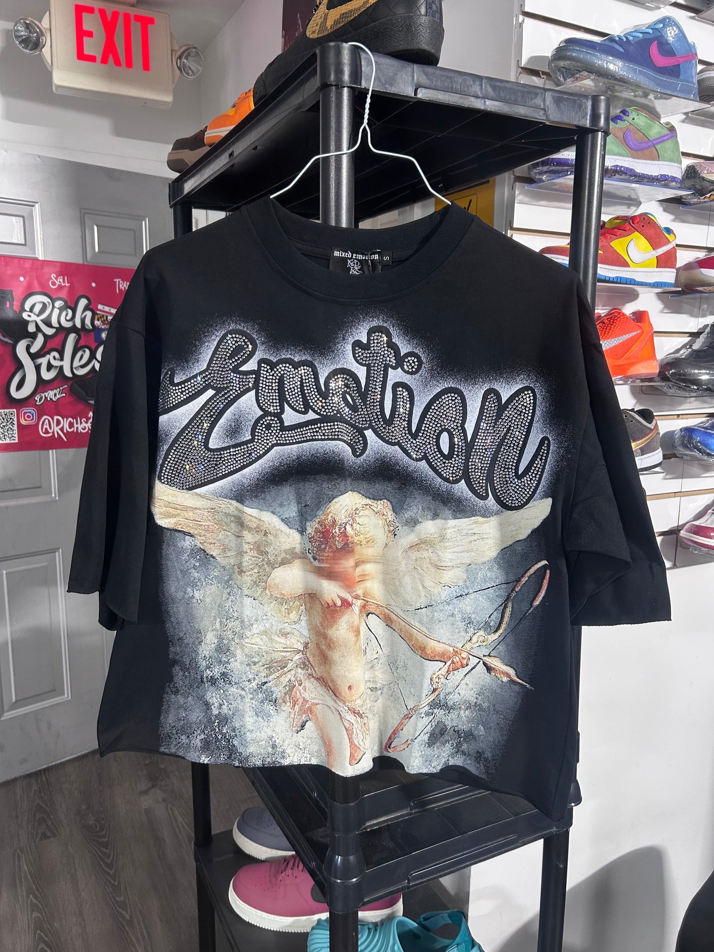 Black “Rhinestone” Cropped Tee