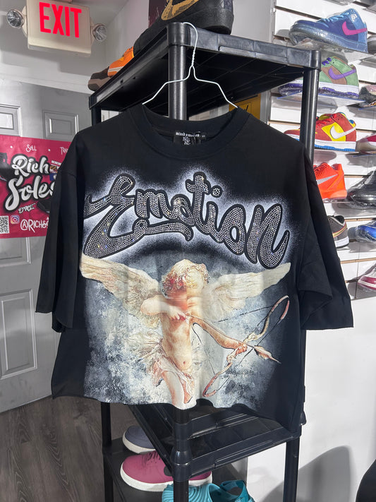 Black “Rhinestone” Cropped Tee